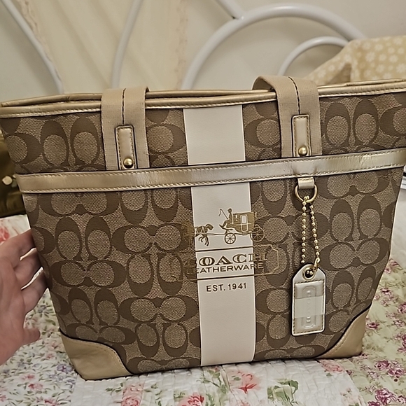 Coach Handbags - Coach Signature Brown Tote Bag